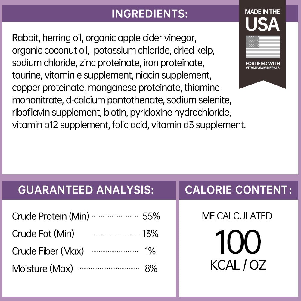 Carnivore Rabbit Freeze-Dried Raw Cat Food - PURPOSE PET FOOD