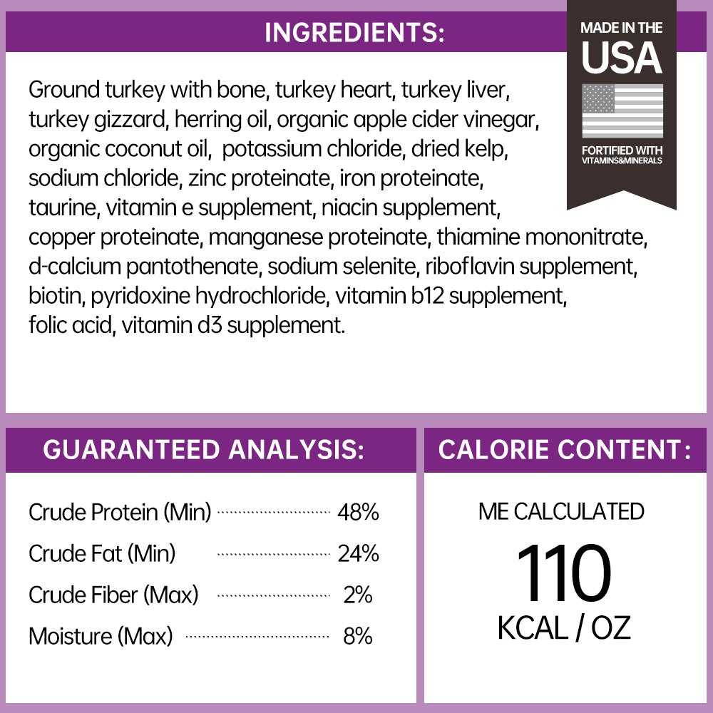 Carnivore Turkey Freeze-Dried Raw Cat Food - PURPOSE PET FOOD