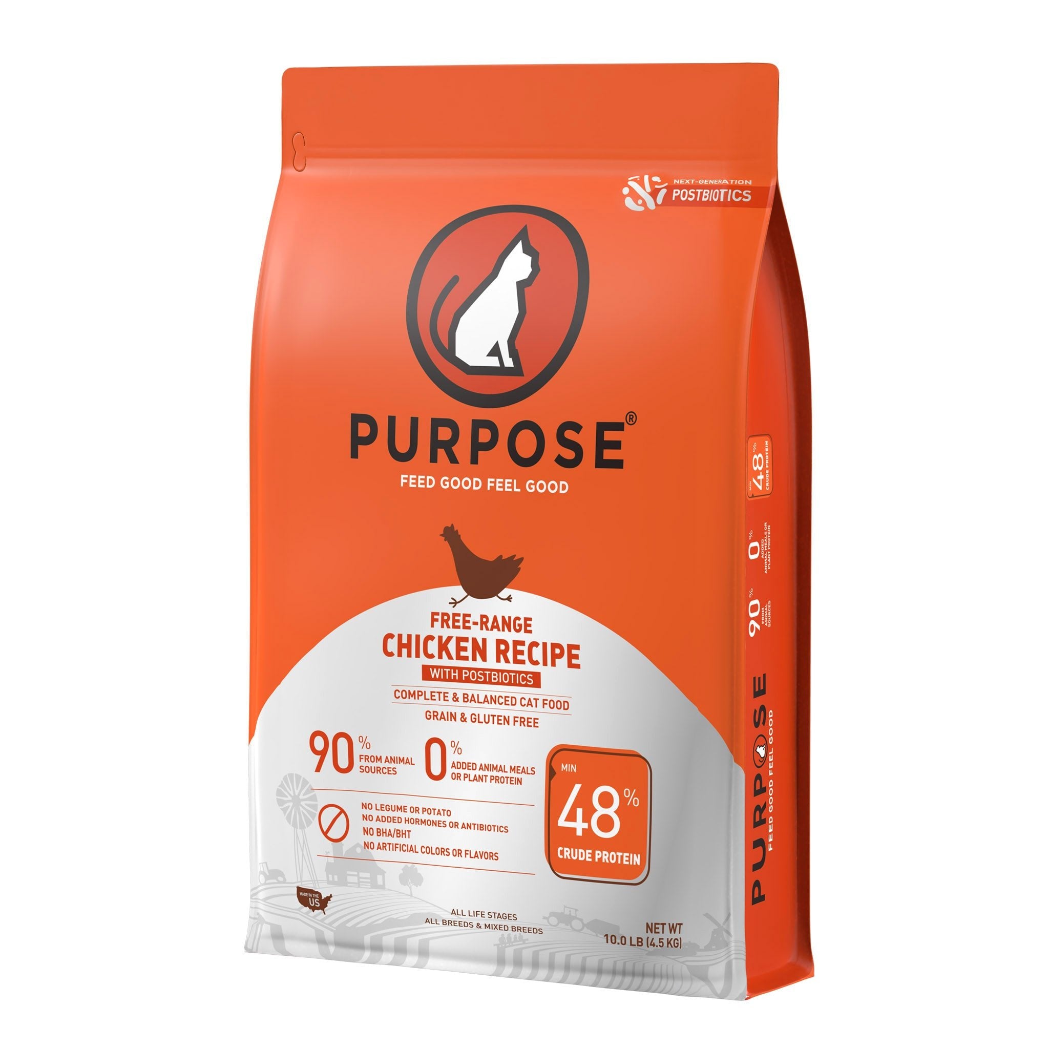 Free-Range Chicken Recipe with Postbiotics for Cats - PURPOSE PET FOOD