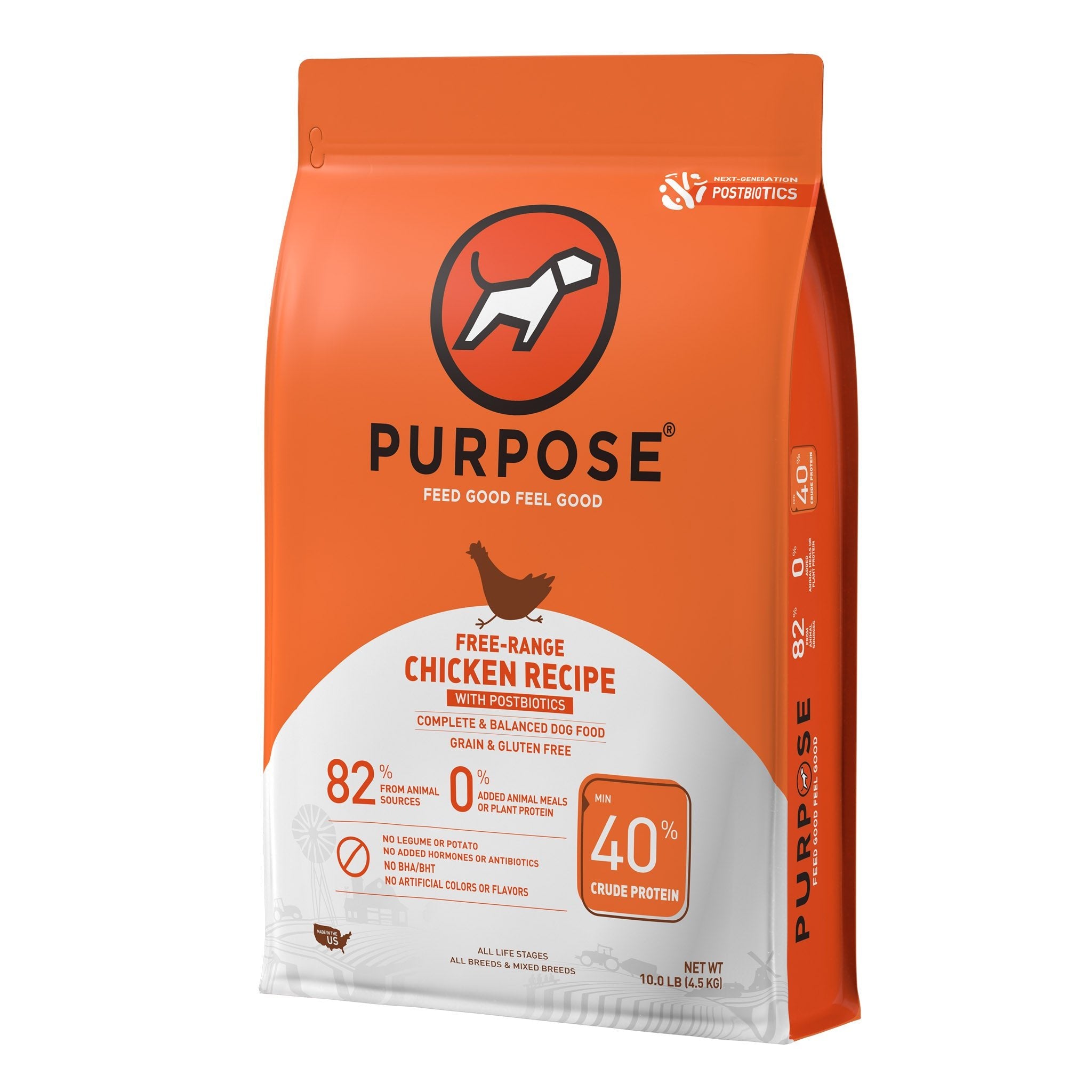Free-Range Chicken Recipe with Postbiotics for Dogs - PURPOSE PET FOOD