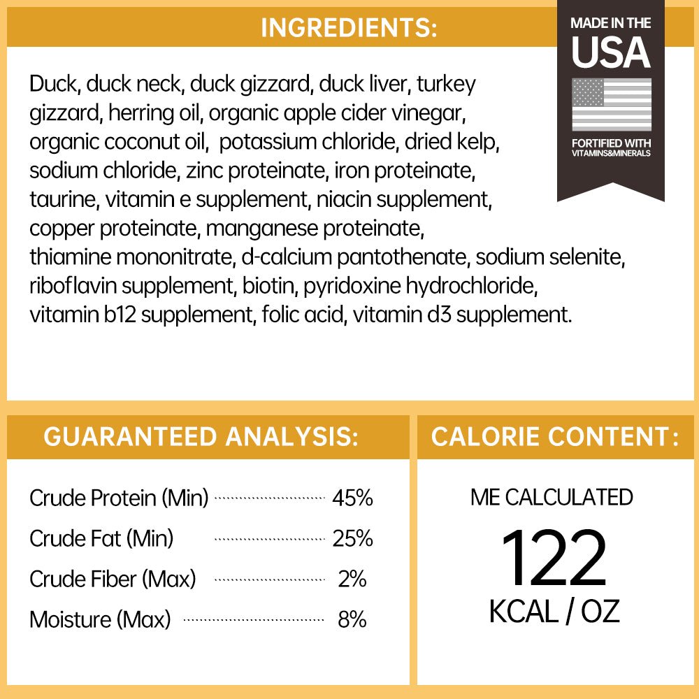 Carnivore Duck Freeze-Dried Raw Cat Food - PURPOSE PET FOOD