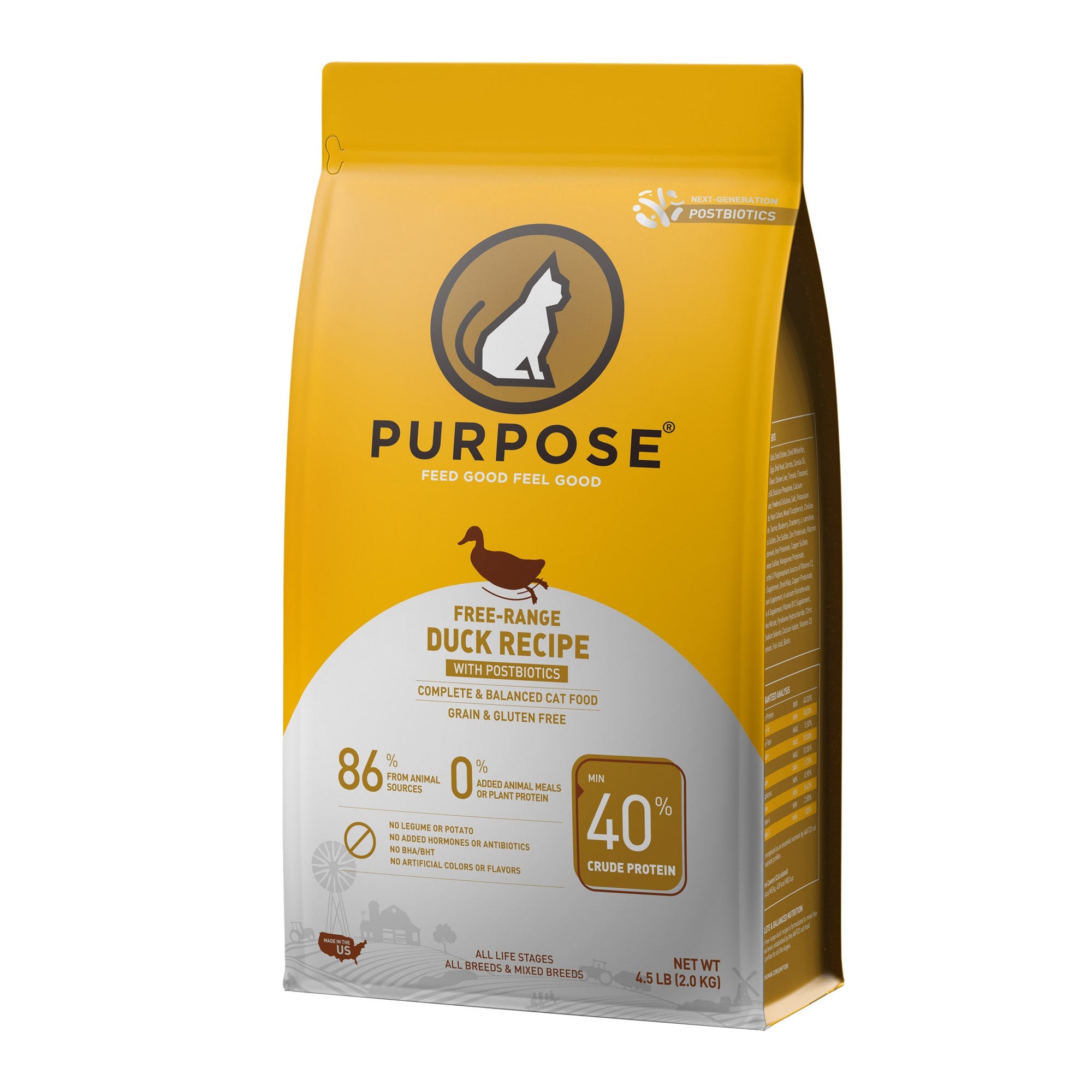 Free-Range Duck Recipe with Postbiotics for Cats