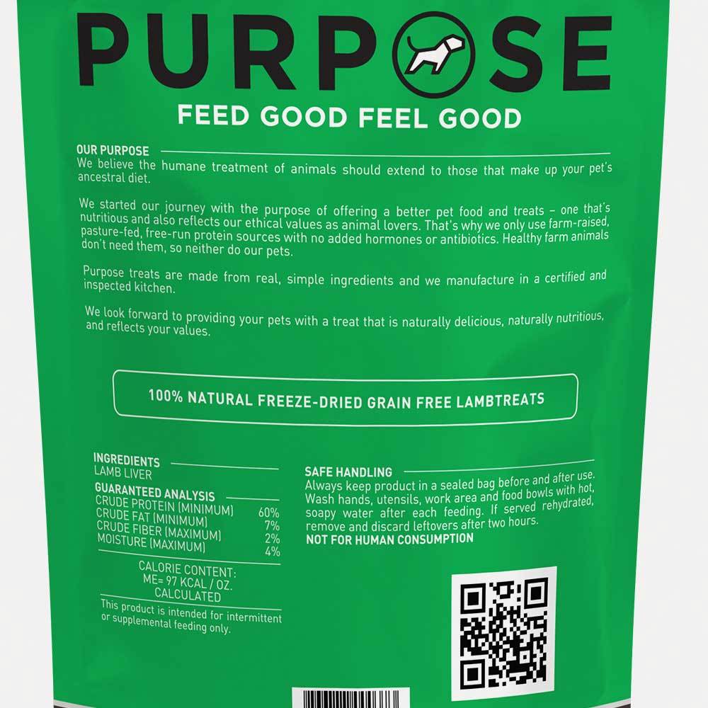 Lamb Liver Freeze-Dried Raw Dog Treats - PURPOSE PET FOOD